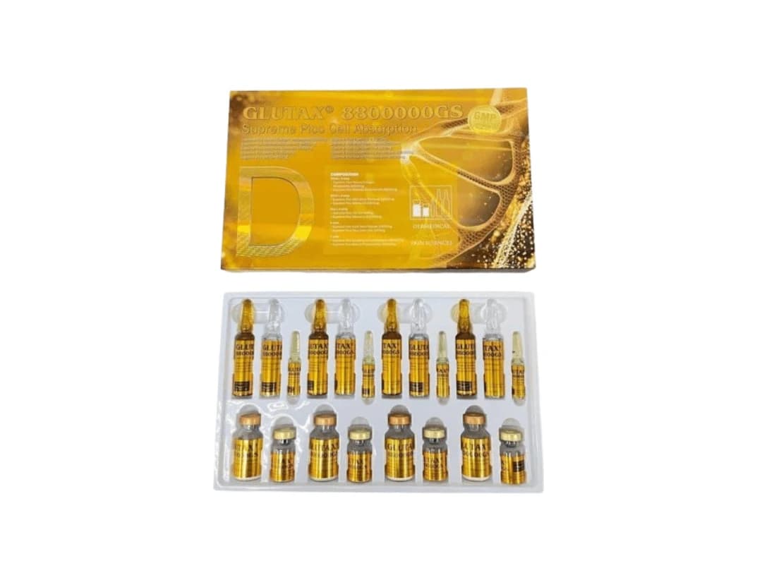 Glutax 8800000GS Supreme Pico Cell Glutathione Skin Whitening Glutathione Injection - 4 Session - Italy