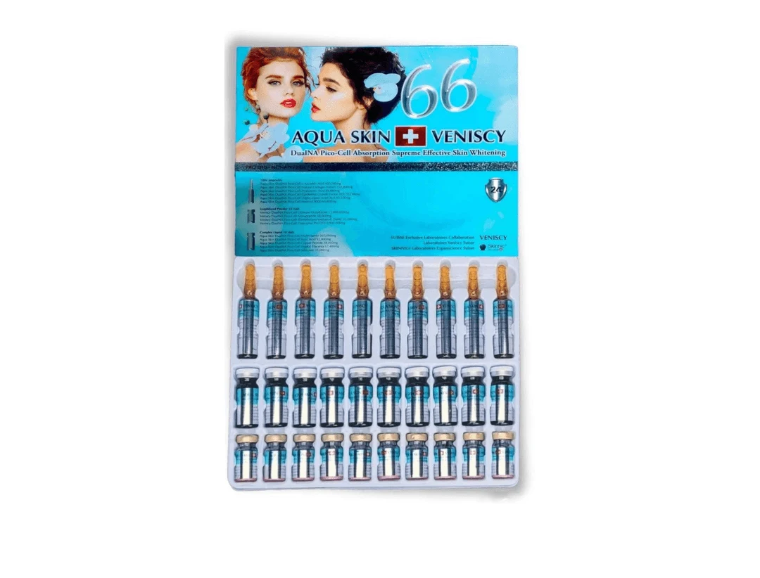 Aqua Skin Veniscy 66 Pico Cell Absorbtion Supreme Effective Skin Whitening Glutathione Injection